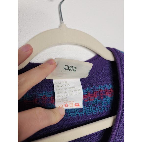 Vintage Northern Reflections Cardigan Sweater Nature Art Grandma Cottage Medium - Picture 4 of 6